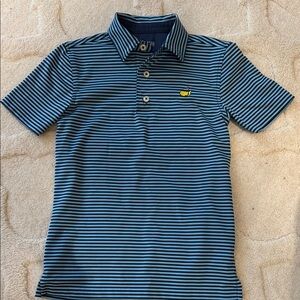 Striped Masters Blue Polo Shirt with Embroidered Logo